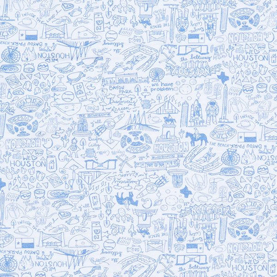 Houston print artwork detail, blue