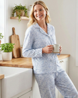 Seaside Women’s Button Front Long Pajama Set
