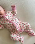 Geranium Block Zip Baby Onesie