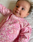 Shell Paisley Zip Baby Onesie