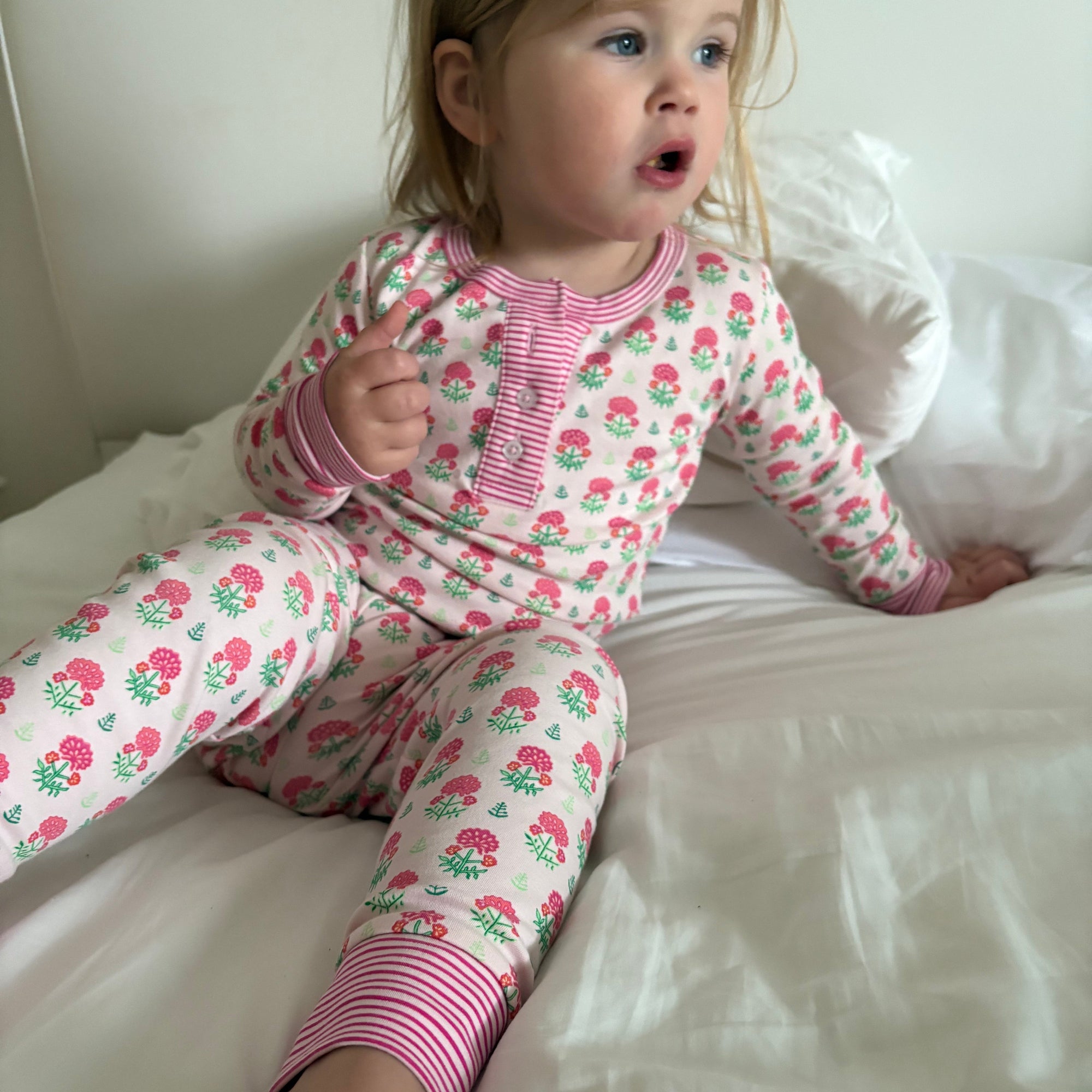 Geranium Block Zip Baby Onesie