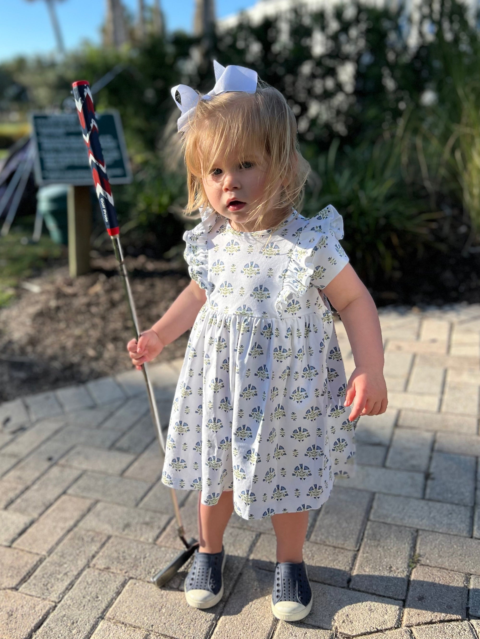 Posy Floral Block Block Print Lily Play Dress