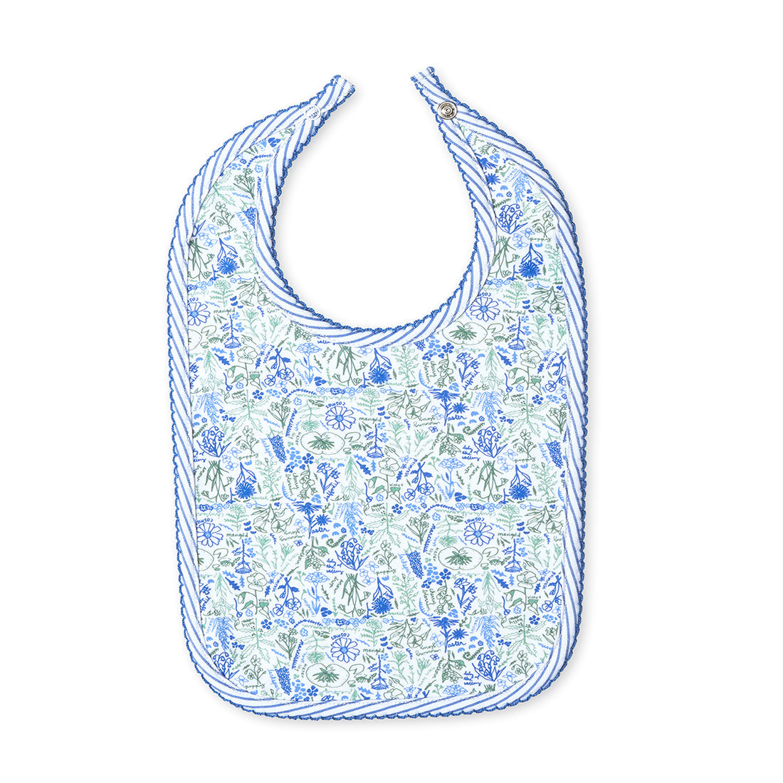 birth flowers print joy street baby bib