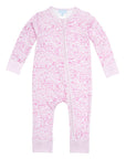Joy Street Nantucket Printed Zip Onesie, Pink