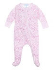 Joy Street Nantucket Printed Zip Onesie with Footie, Pink