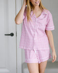 Stars & Stripes Women’s Button Front Short Pajama Set