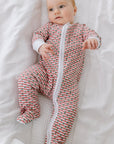 Joy Street Christmas Tree Stripe Zip Baby Onesie