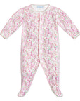 Pink Birth Flowers Puff Sleeve Snap Onesie