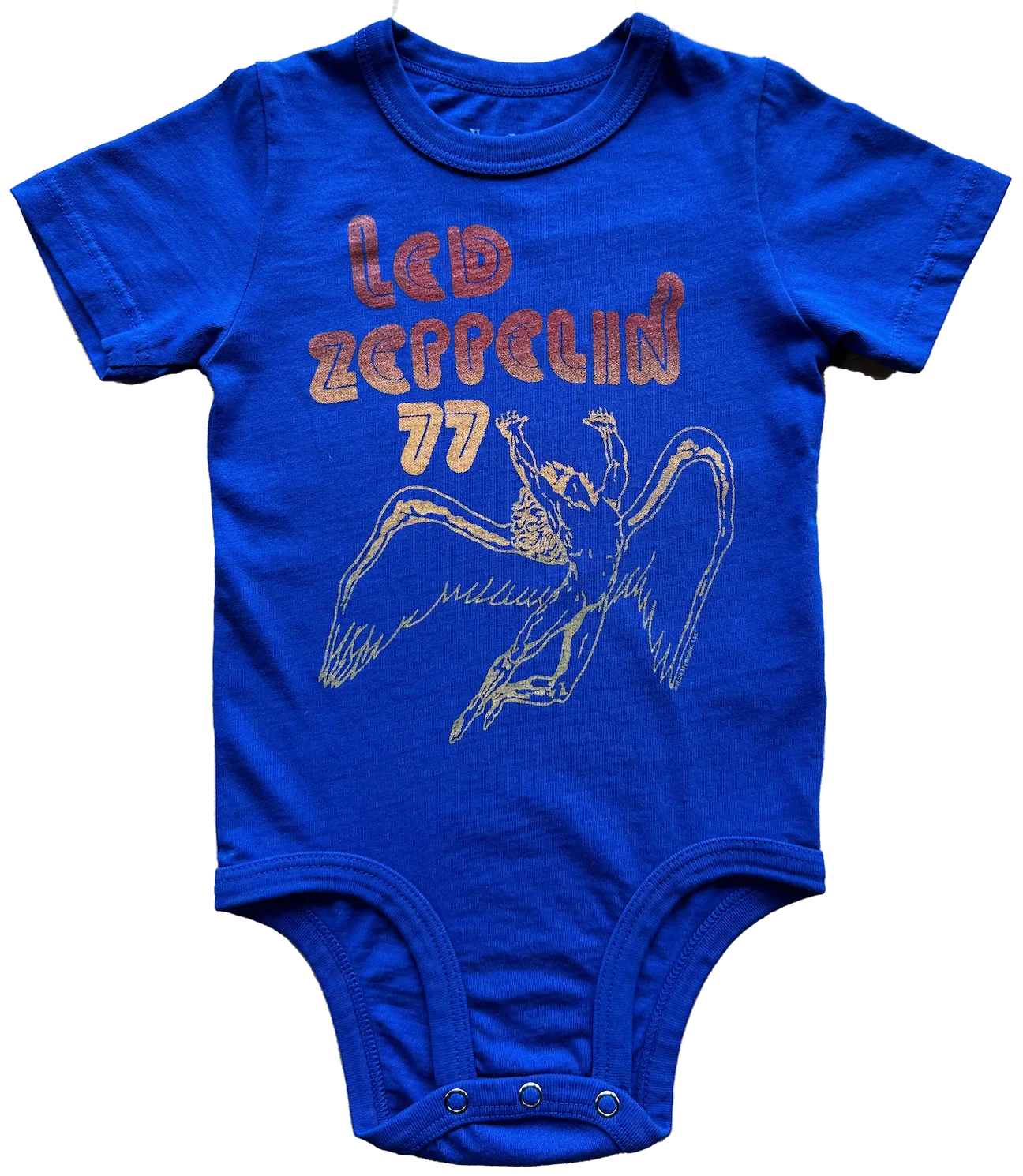 Rowdy Sprout Led Zeppelin Organic Short Sleeve Onesie, Tangled Up in Blue |Mockingbird Baby & Kids