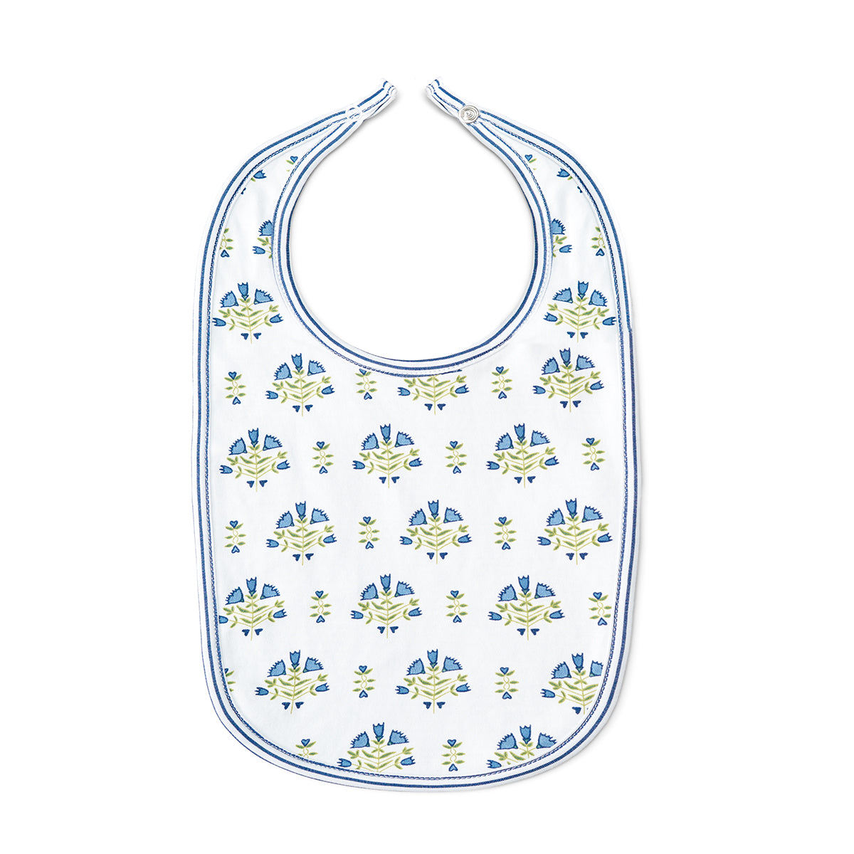 Posy Floral Block Block Print Round Baby Bib
