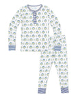 Posy Floral Block Print Two Piece Kids Henley Pajamas