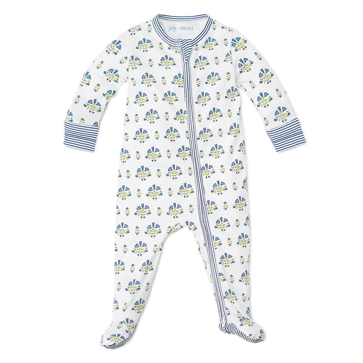 Posy Floral Block Block Print Zip Baby Onesie