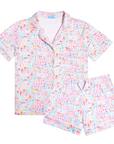 Mahjong Women’s Button Front Short Pajama Set