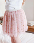 alimrose girls dress up tutu pink tulle with gold stars