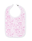 New York City baby bib, pink