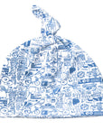 New York City Print Baby Hat, Blue