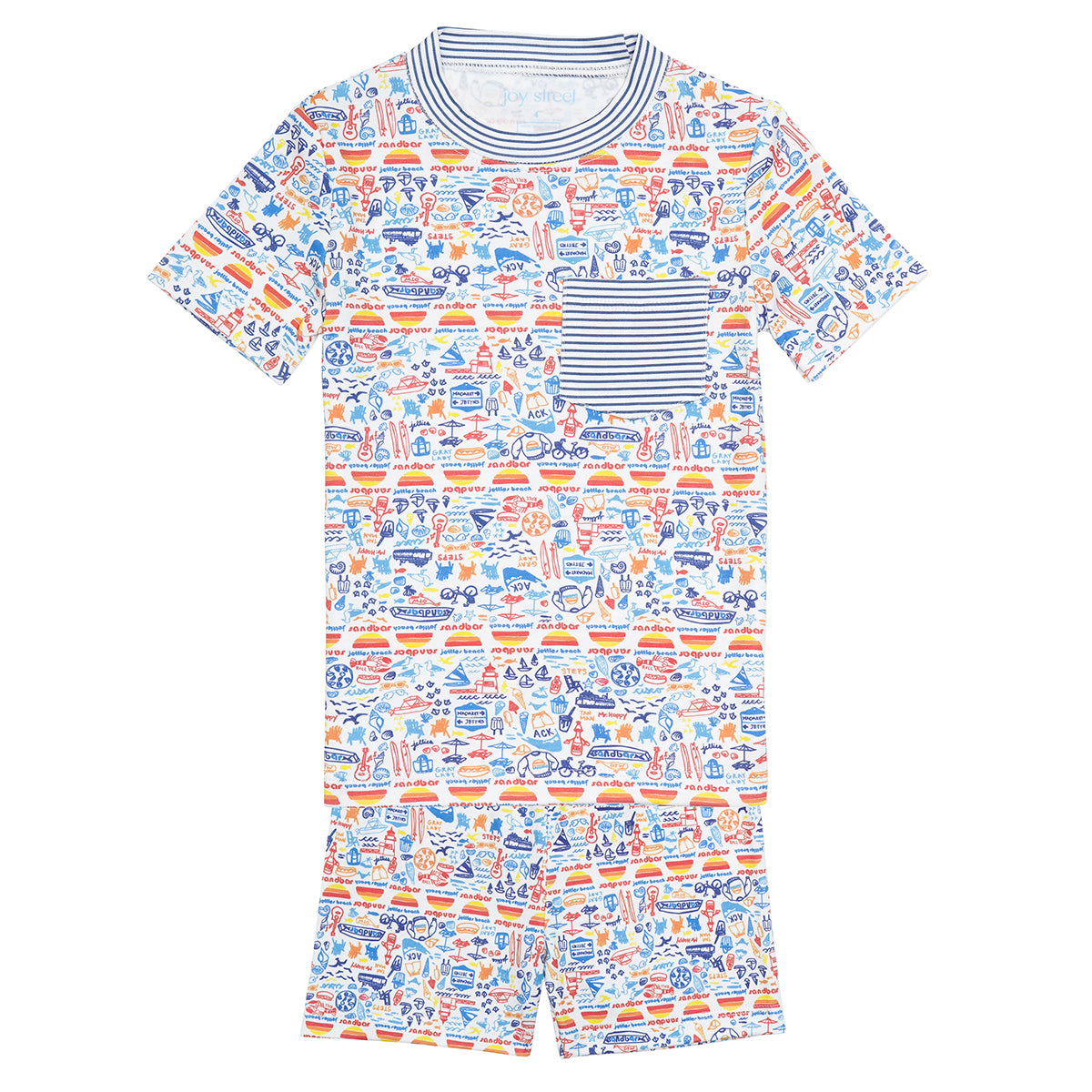 Joy Street Nantucket Sandbar Collab Printed Short Pajama Set