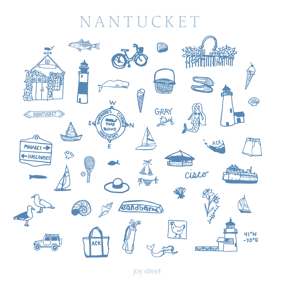 Nantucket print card joy street 