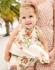 Pink Chicken Baby Girls Jaipur 2 Pc Set in Blue Prairie Block Print