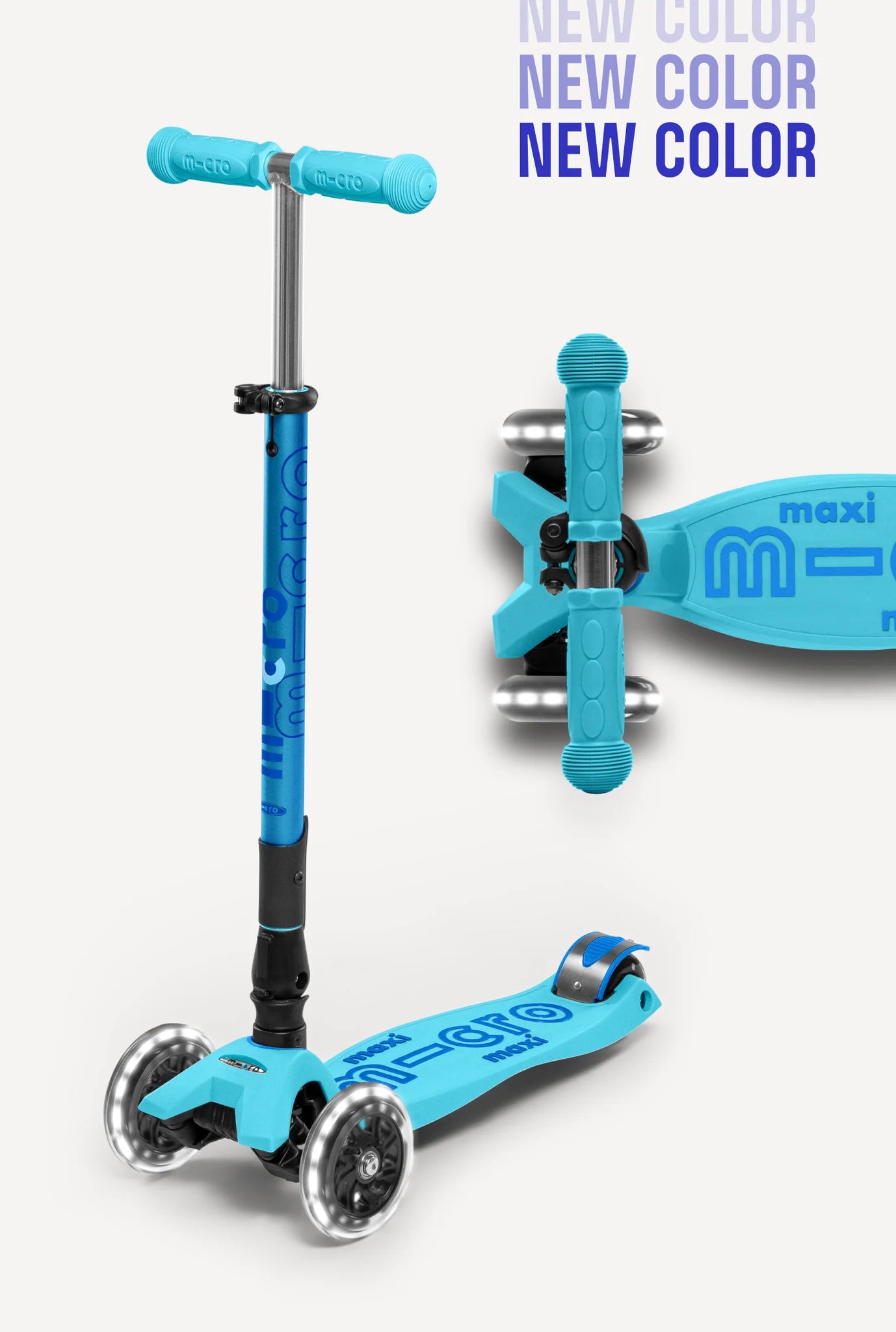 Micro Kickboard Micro Maxi Foldable LED Scooter | Bright Blue