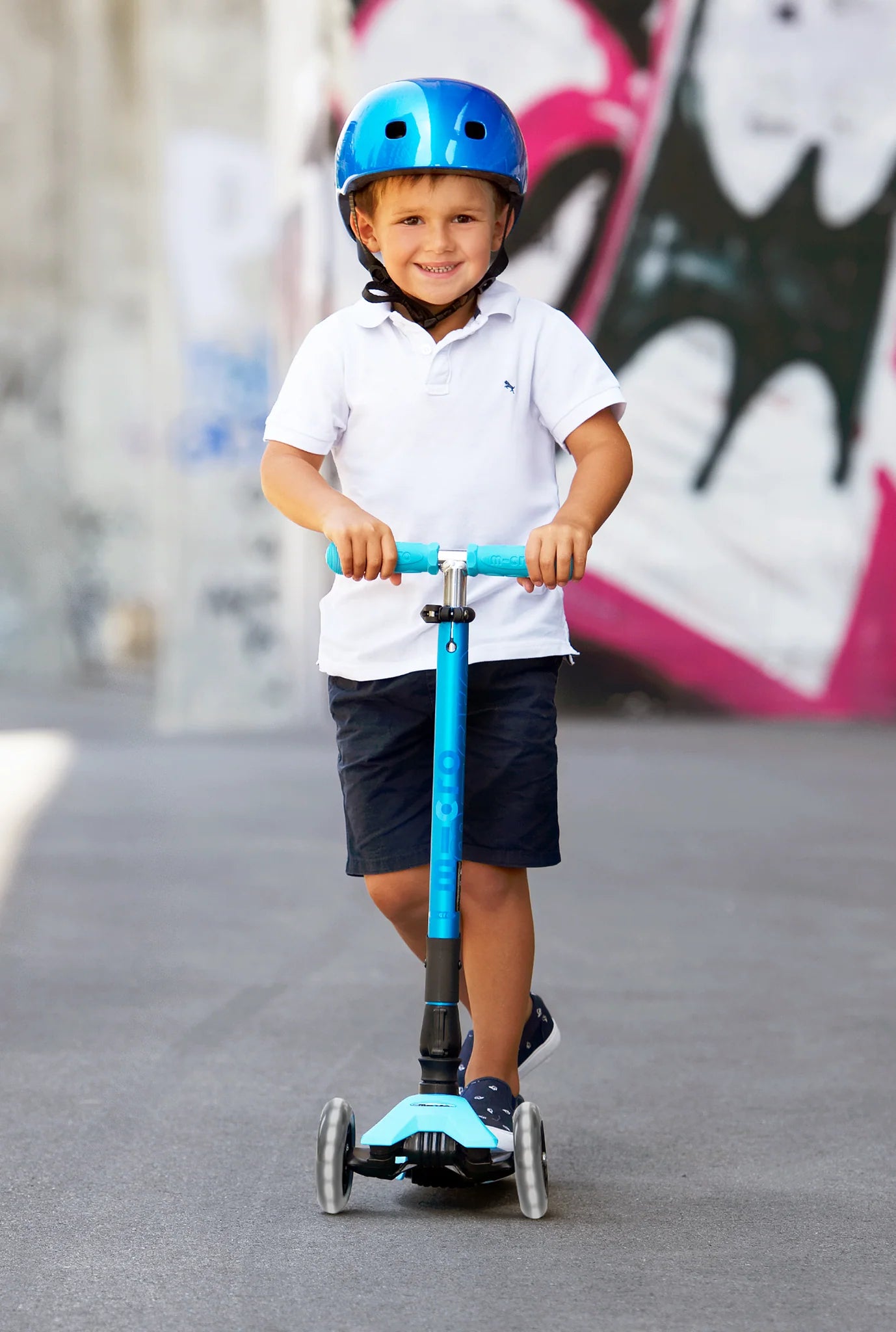 Micro Kickboard Micro Maxi Foldable LED Scooter | Bright Blue