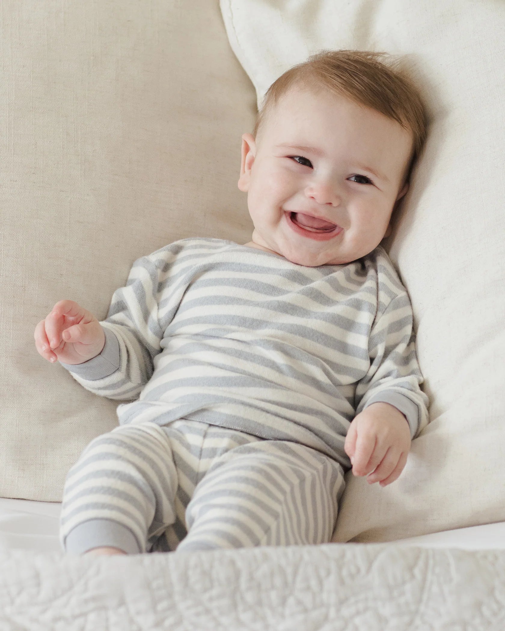 Quincy Mae Cozy Set Blue Stripe