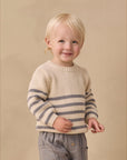 Quincy Mae Rex Sweater in Slate Stripe
