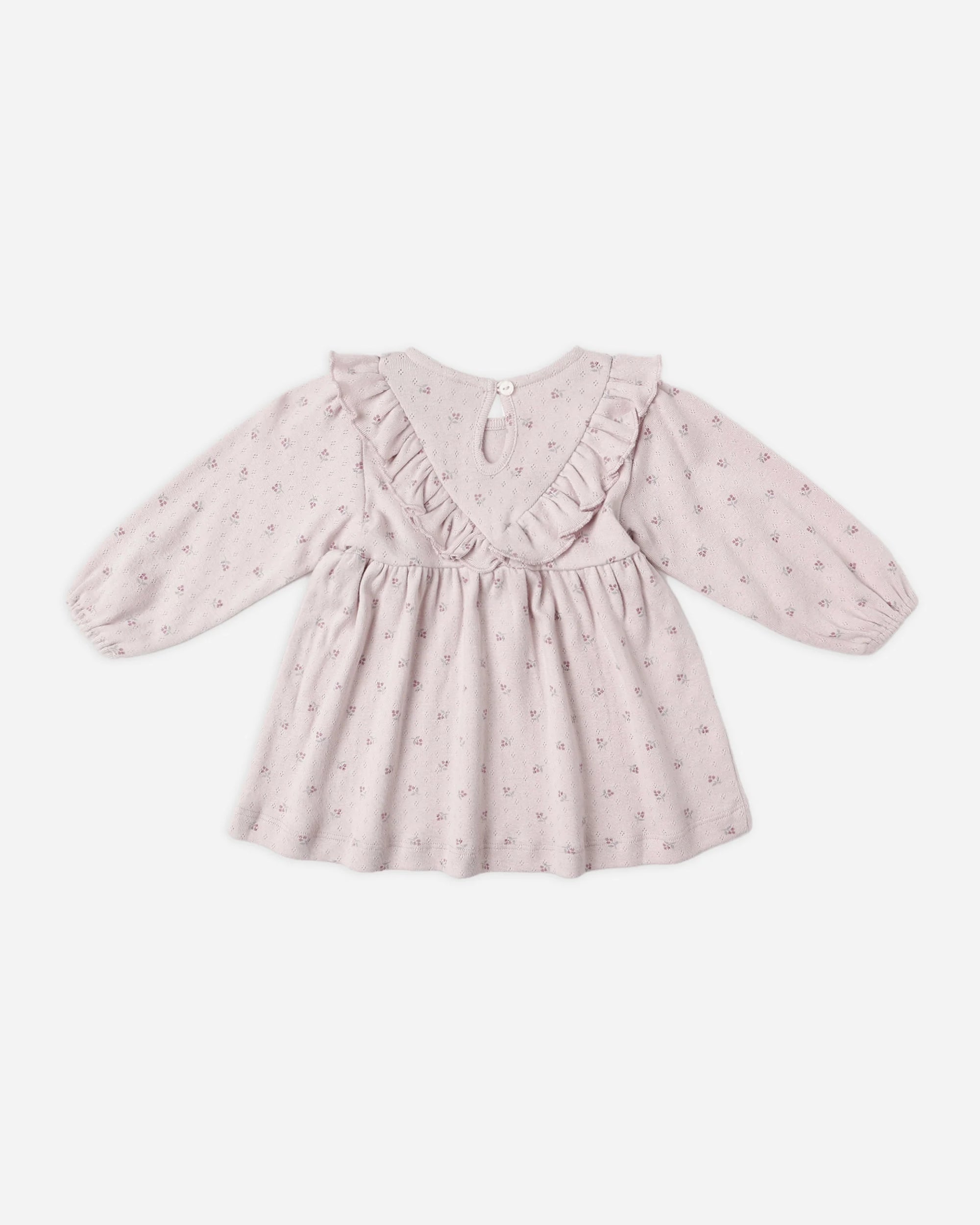 Quincy Mae Long Sleeve Ruffle V Dress Lilac Ditsy