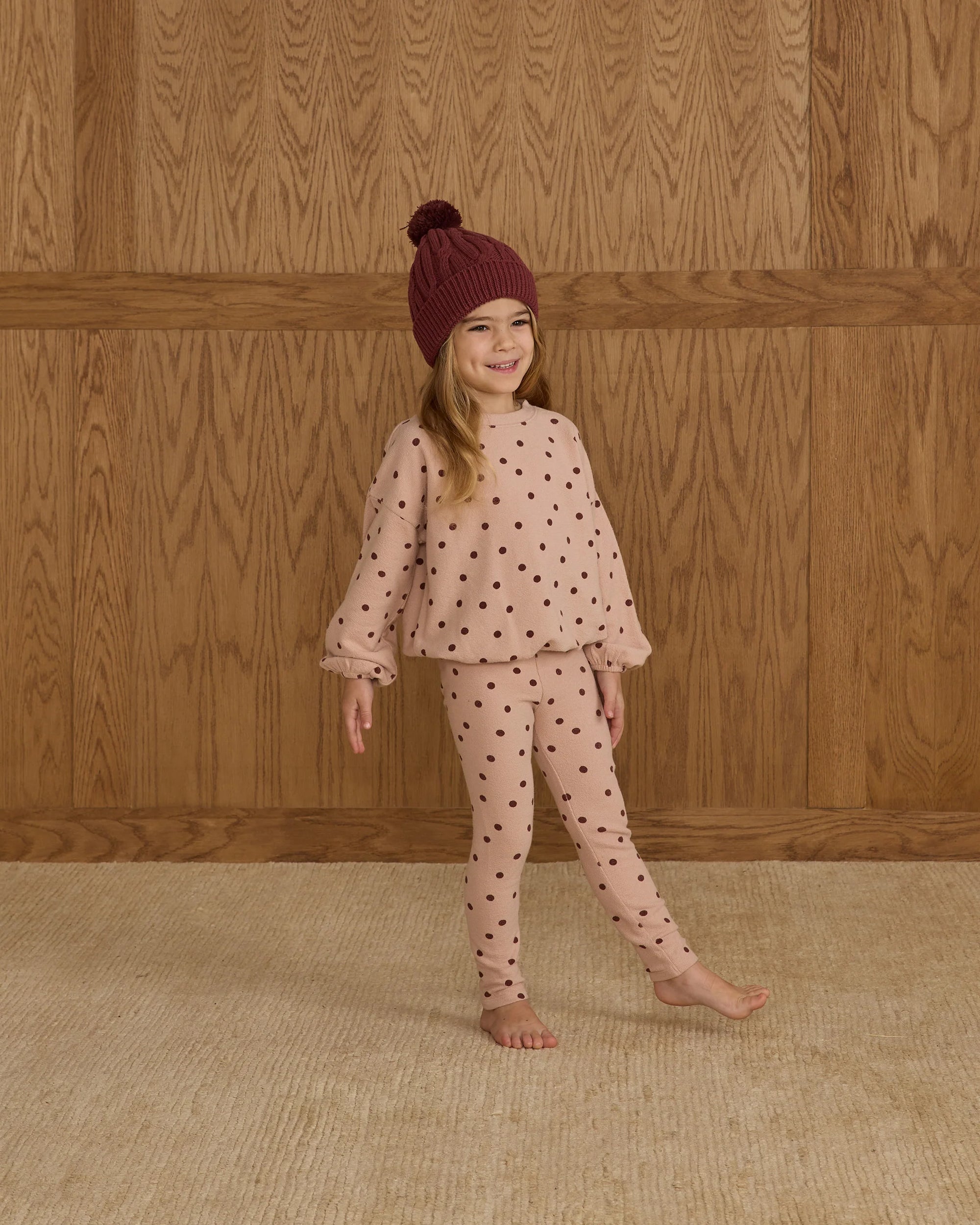 Rylee + Cru Spongey Knit Set Polka Dot