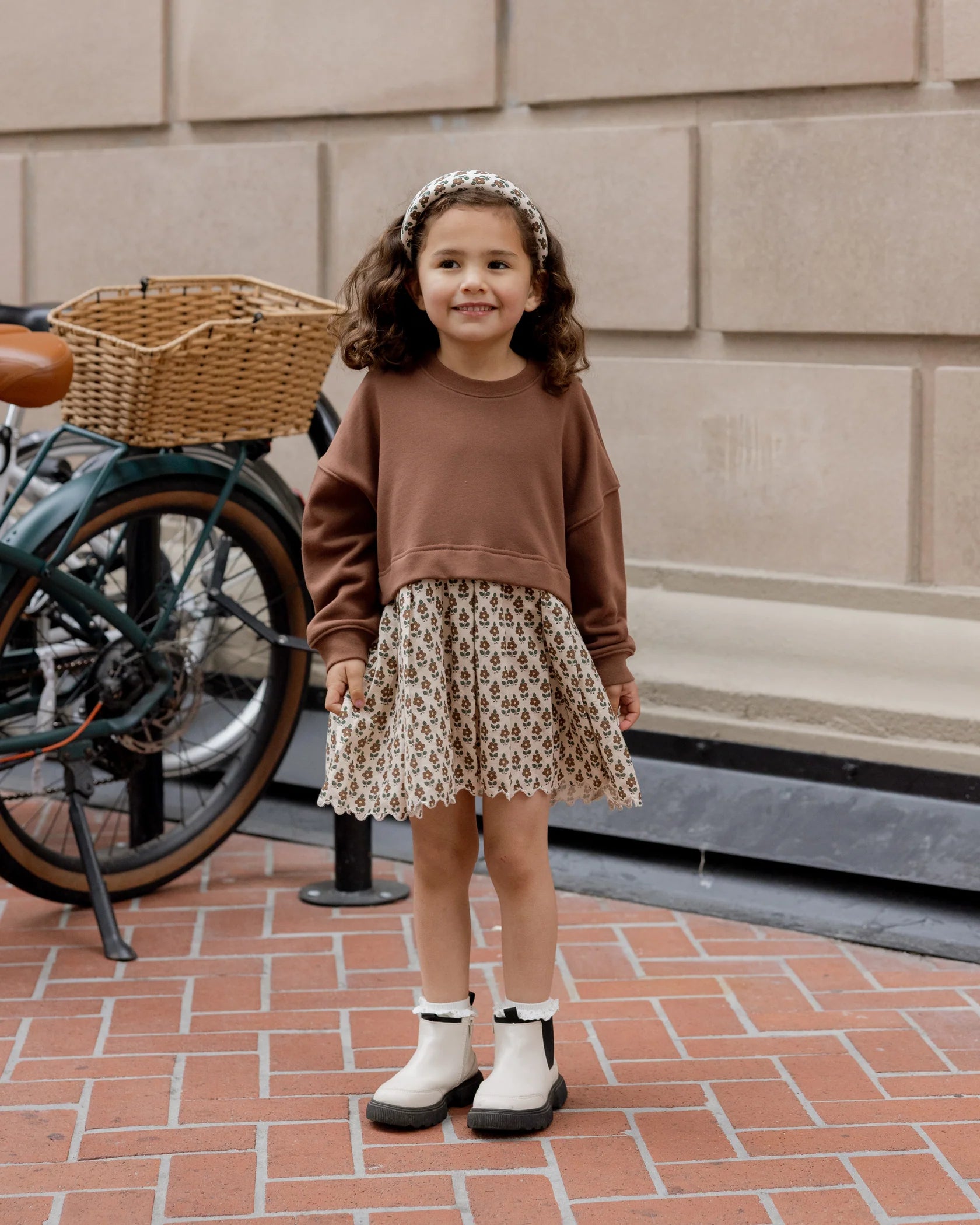 Rylee + Cru Sweatshirt Dress Vintage Bloom