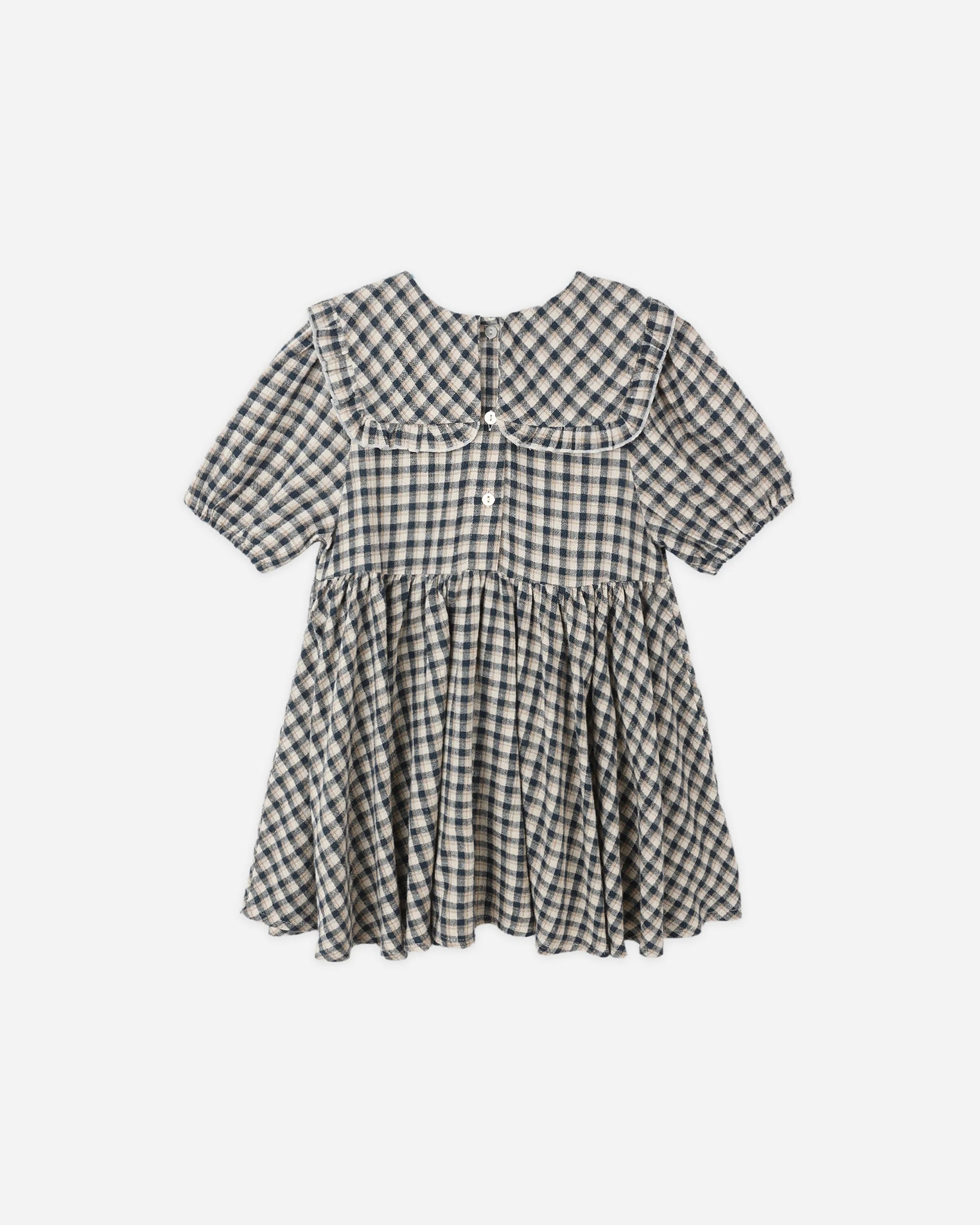 Rylee + Cru Camille Dress Navy Check