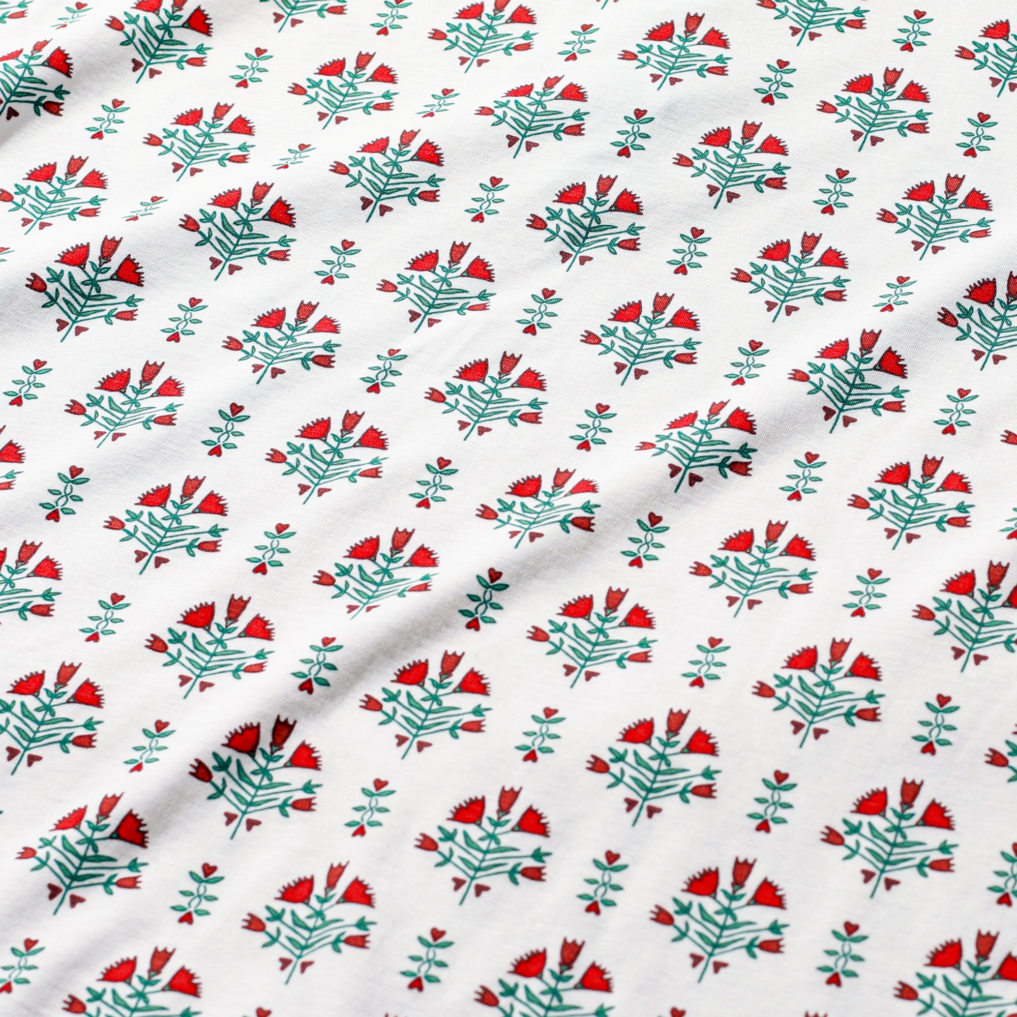 Poinsettia Block Print Zip Baby Onesie