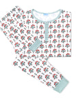 Poinsettia Block Women’s Henley Pajama Set