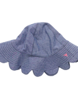 Pink Chicken Baby Girls Scallop Sun Hat in Chambray
