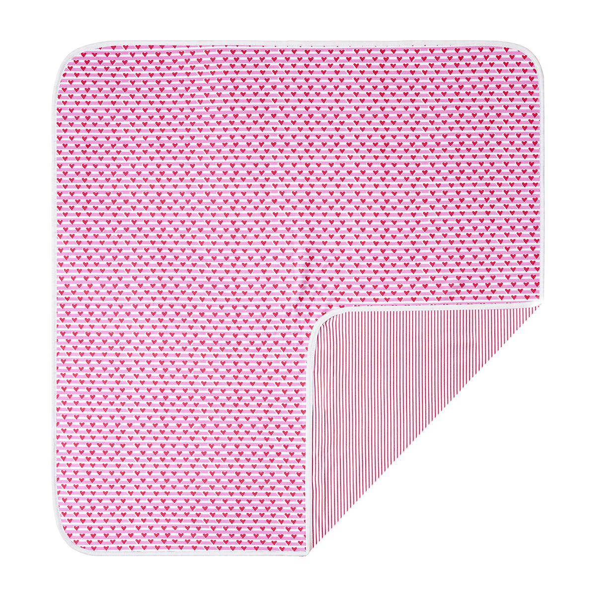 Joy Street Pink Heart Stripe Baby Blanket