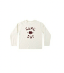Quincy Mae Long Sleeve Paneled Tee Game Day
