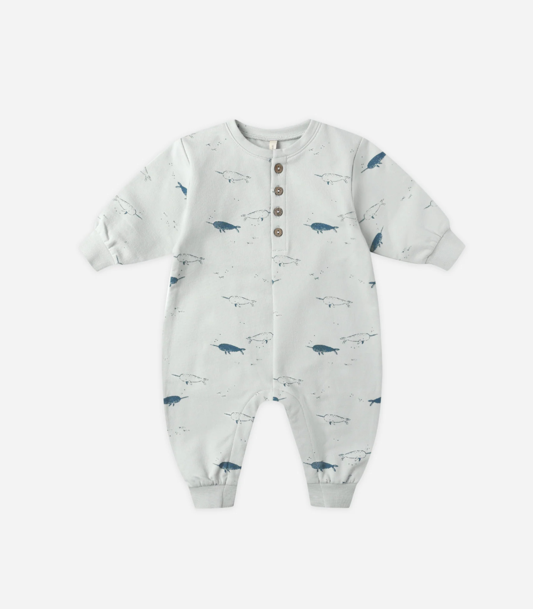 Quincy Mae Relaxed Fleece Jumpsuit Narwhals
