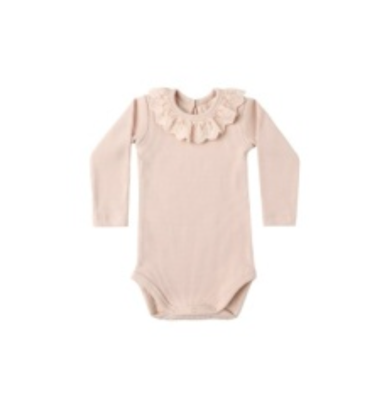 Quincy Mae Ruffle Collar Bodysuit in Antique