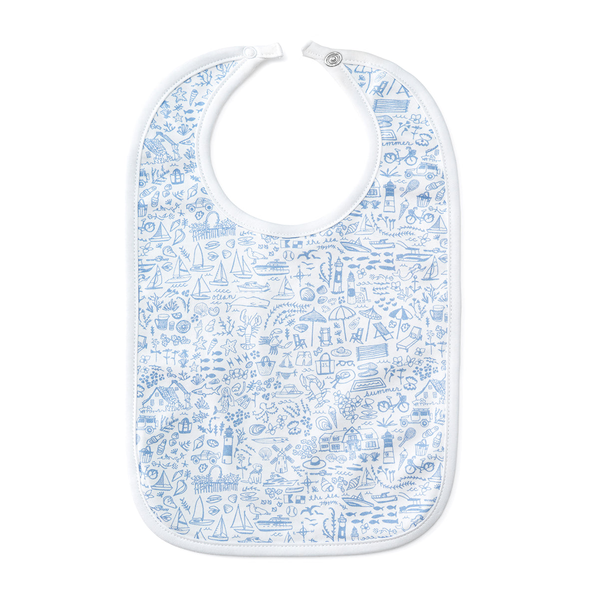 Seaside Round Baby Bib
