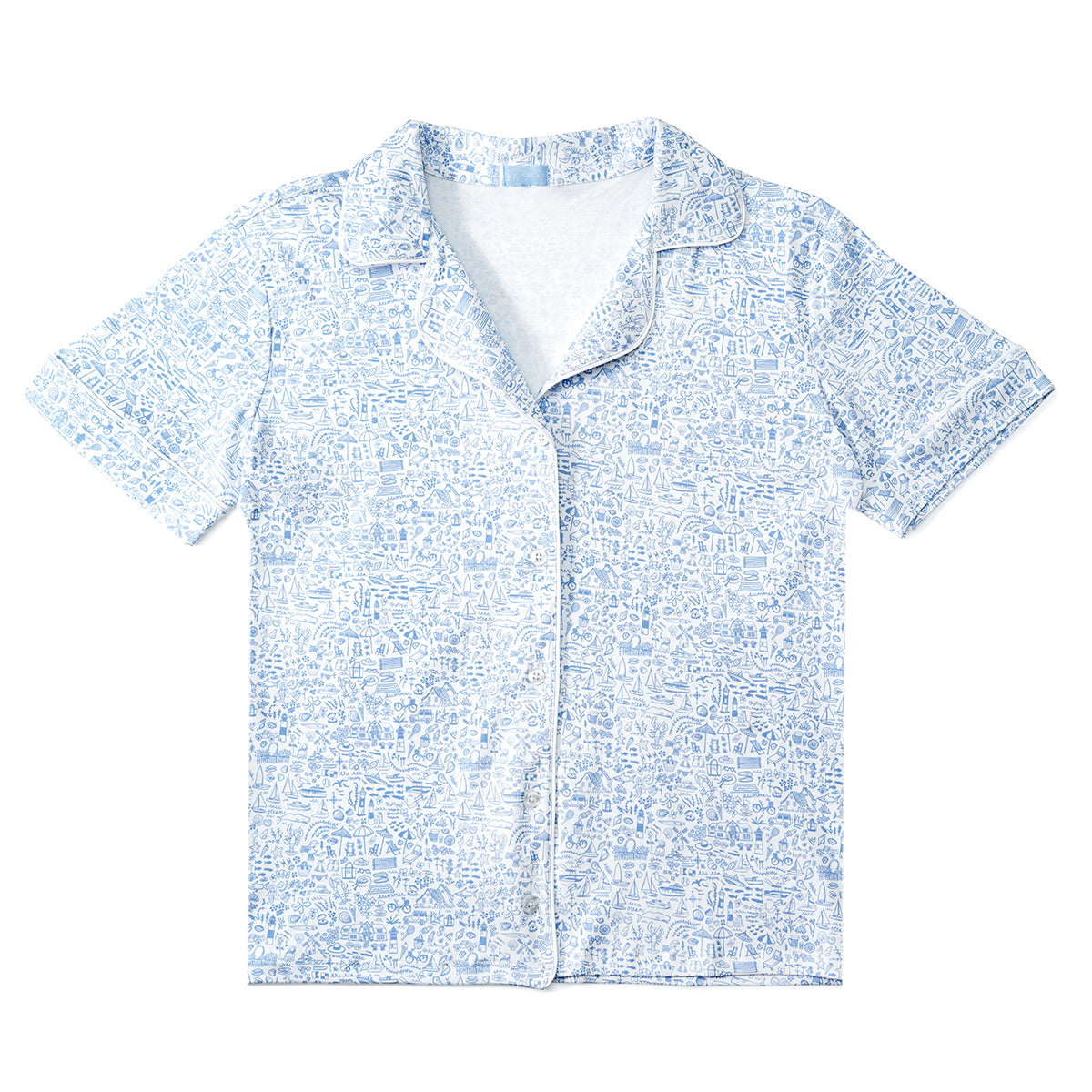 Seaside Women’s Button Front Short Pajama Set