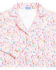 Pink Ski Women's Button Front Long Pajama Set