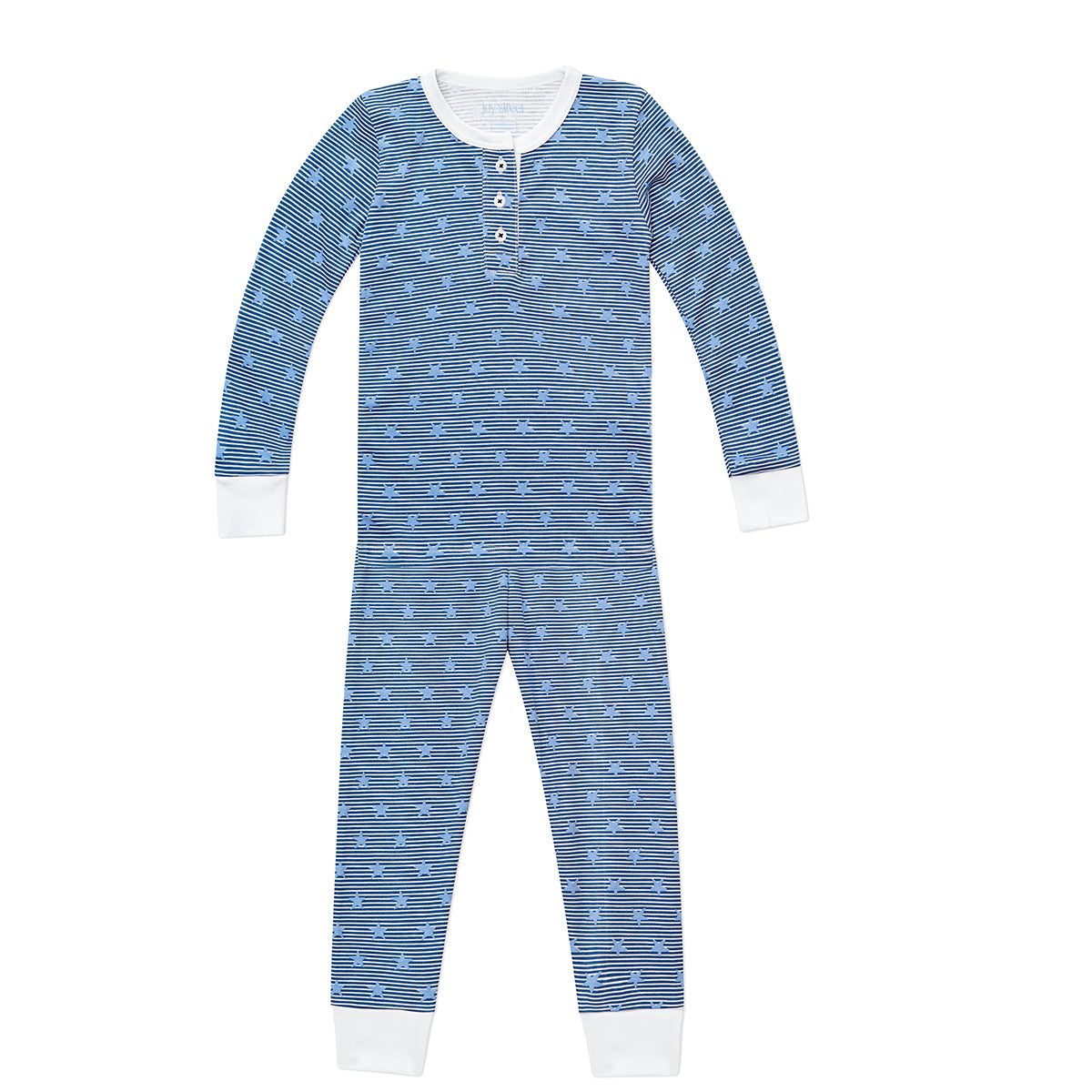 Stars & Stripes Kids Two Piece Henley Pajama Set
