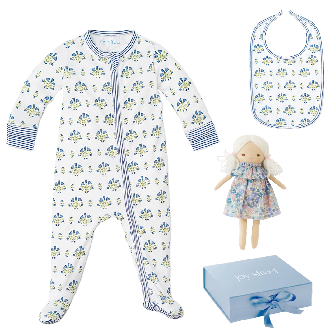 Posy Block Print Baby Gift Set