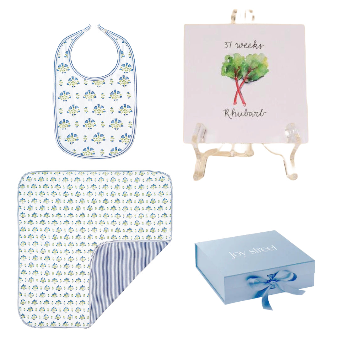 Posy Block Print Baby Gift Set