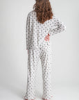 Holly Women’s Button Front Long Scallop Pajama Set