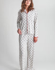 Holly Women’s Button Front Long Scallop Pajama Set