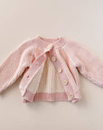 Cotton Brioche Cardigan Pink Baby Kids Girls Clothing : Blush