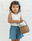 Organic Baby & Kids Callie Chambray Ruffle Waist Shorts