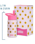 Pink and Gold Stars 14 oz Steel Bottle