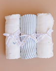 Muslin Swaddle Nautical Ocean Baby Organic Whale Crab Gift: Blue